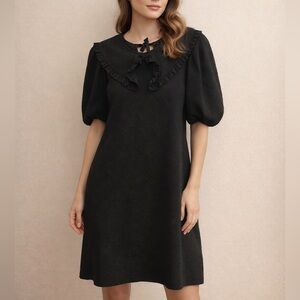 Zara Black Puff Sleeve Dress